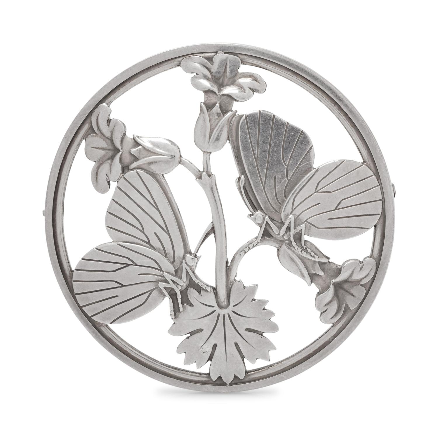 A Sterling Silver 'Moonlight Blossom' Brooch, Arno Malinowski for Georg Jensen,