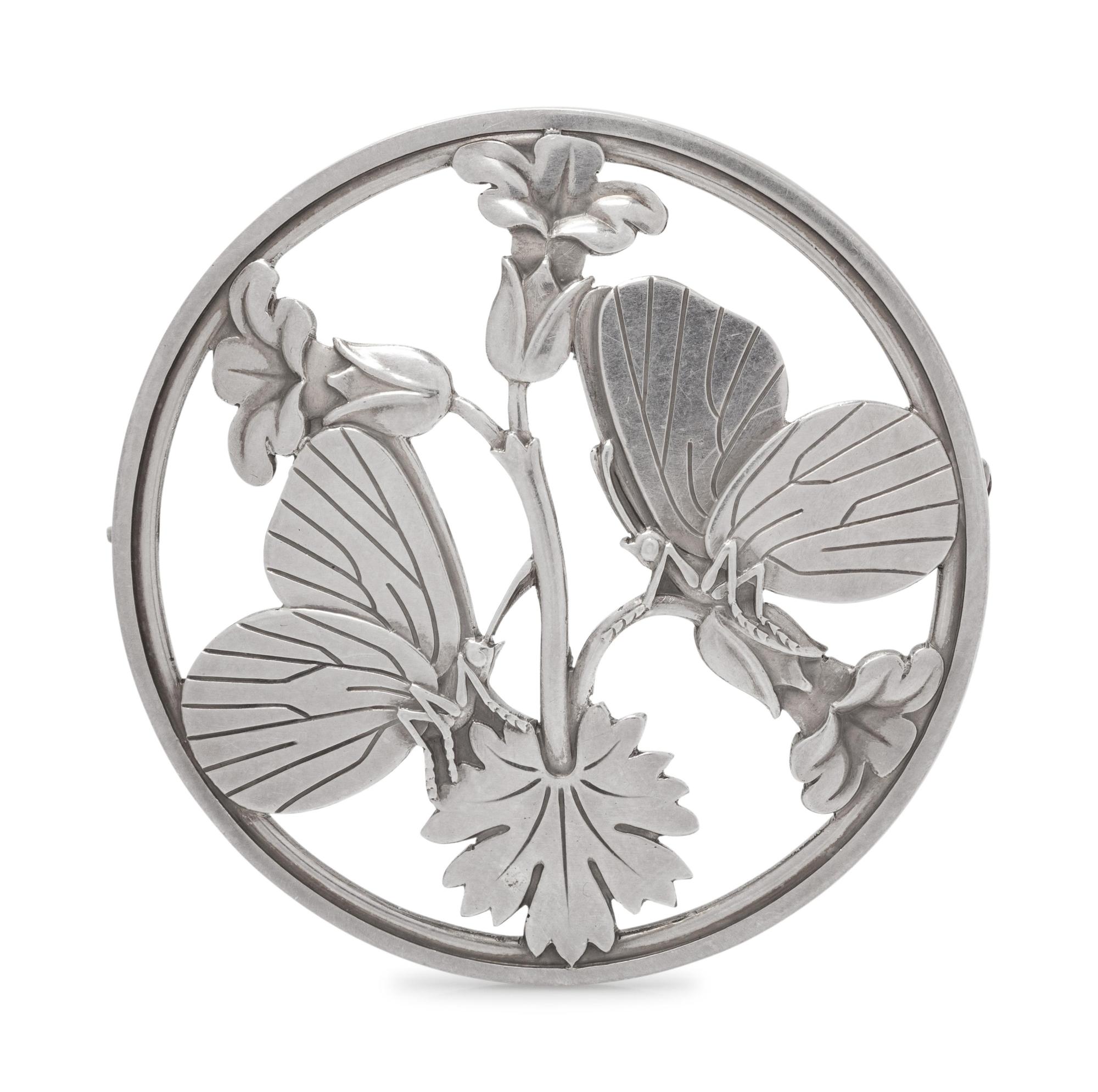 A Sterling Silver 'Moonlight Blossom' Brooch, Arno Malinowski for Georg Jensen,