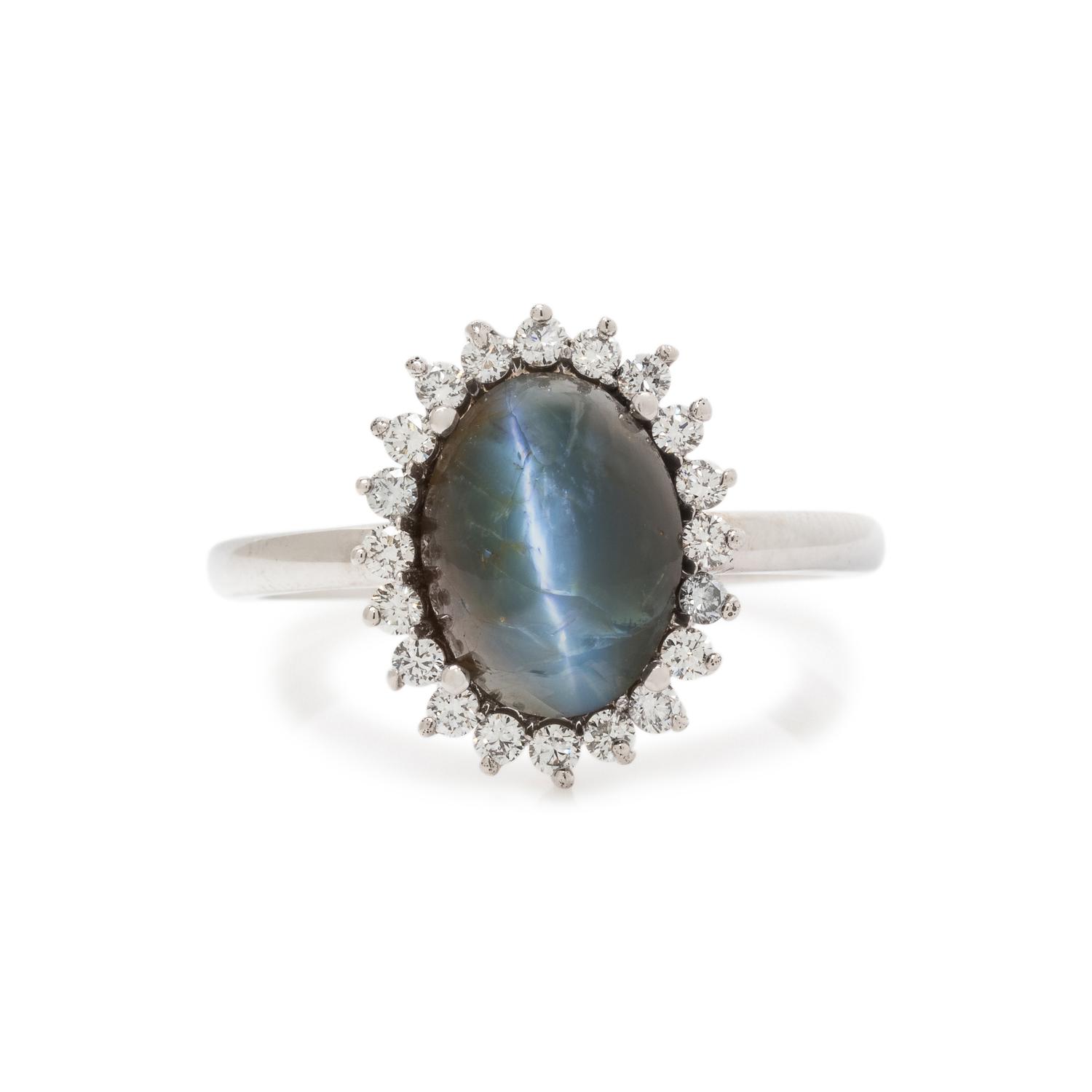 CAT'S EYE ALEXANDRITE AND DIAMOND RING