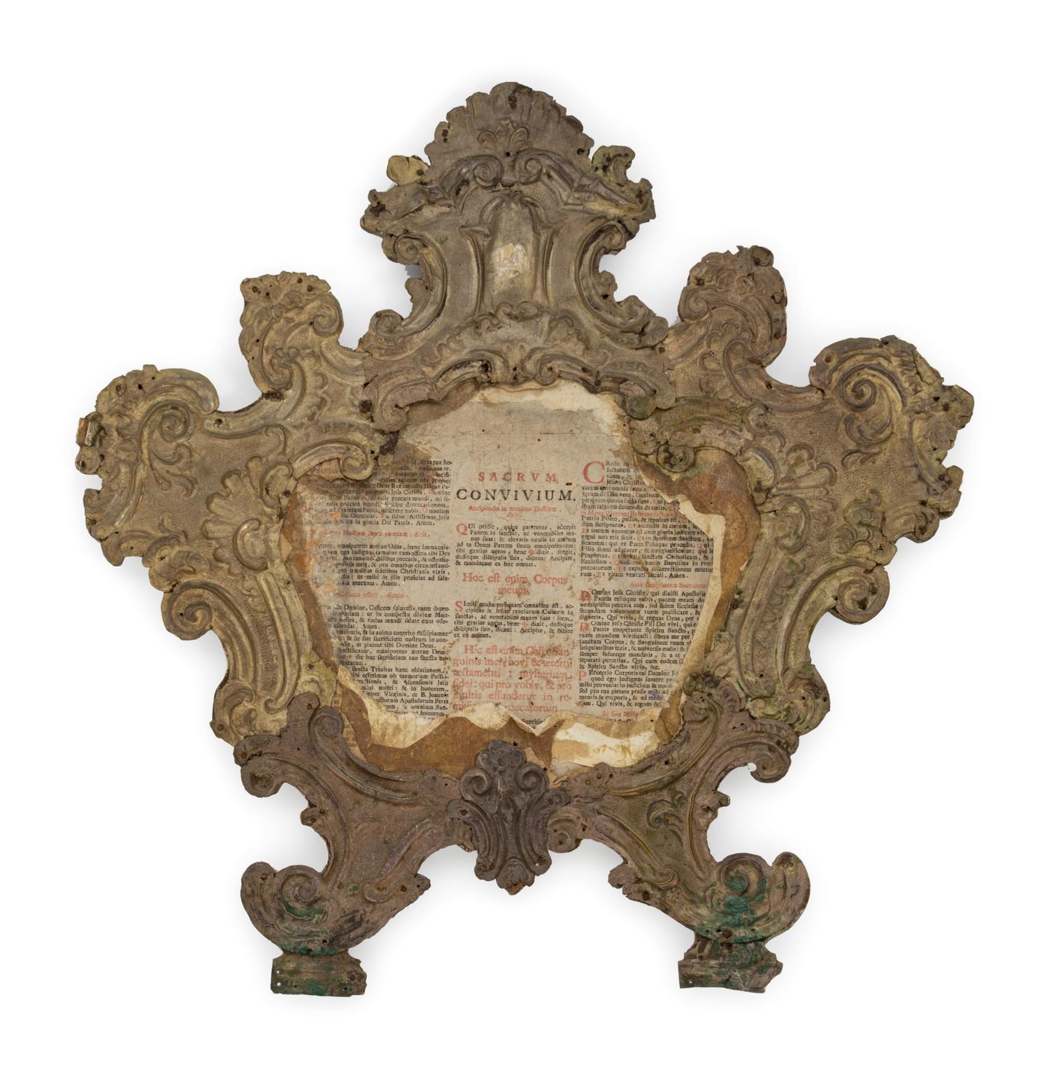 A Pair of Continental Baroque Pressed Brass Mirror Frames