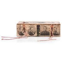 Private John A. Irvin, Company H, 64th Ohio Volunteer Infantry, hardtack inscribed at Camp Bardstown, KY, January 1862, and quarter plate ambrotype.