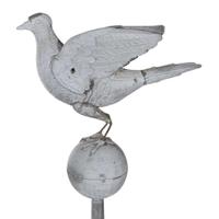 A full-bodied zinc weathervane of a pigeon late 19th/early 20th century