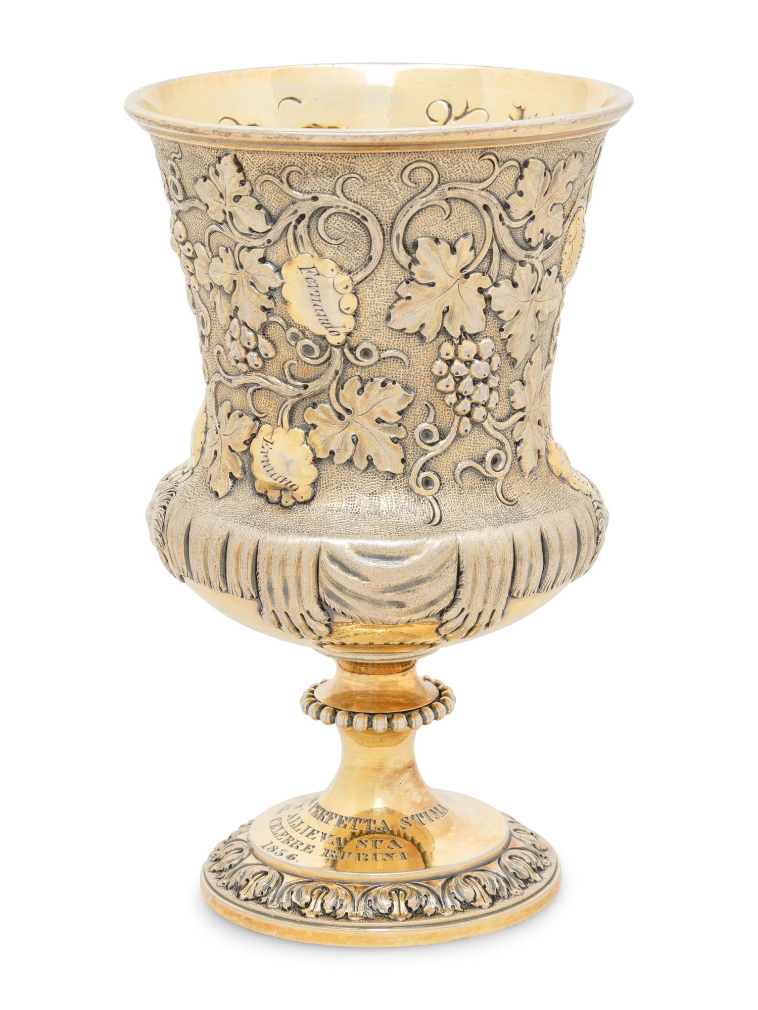 A George IV Silver-Gilt Presentation Goblet
