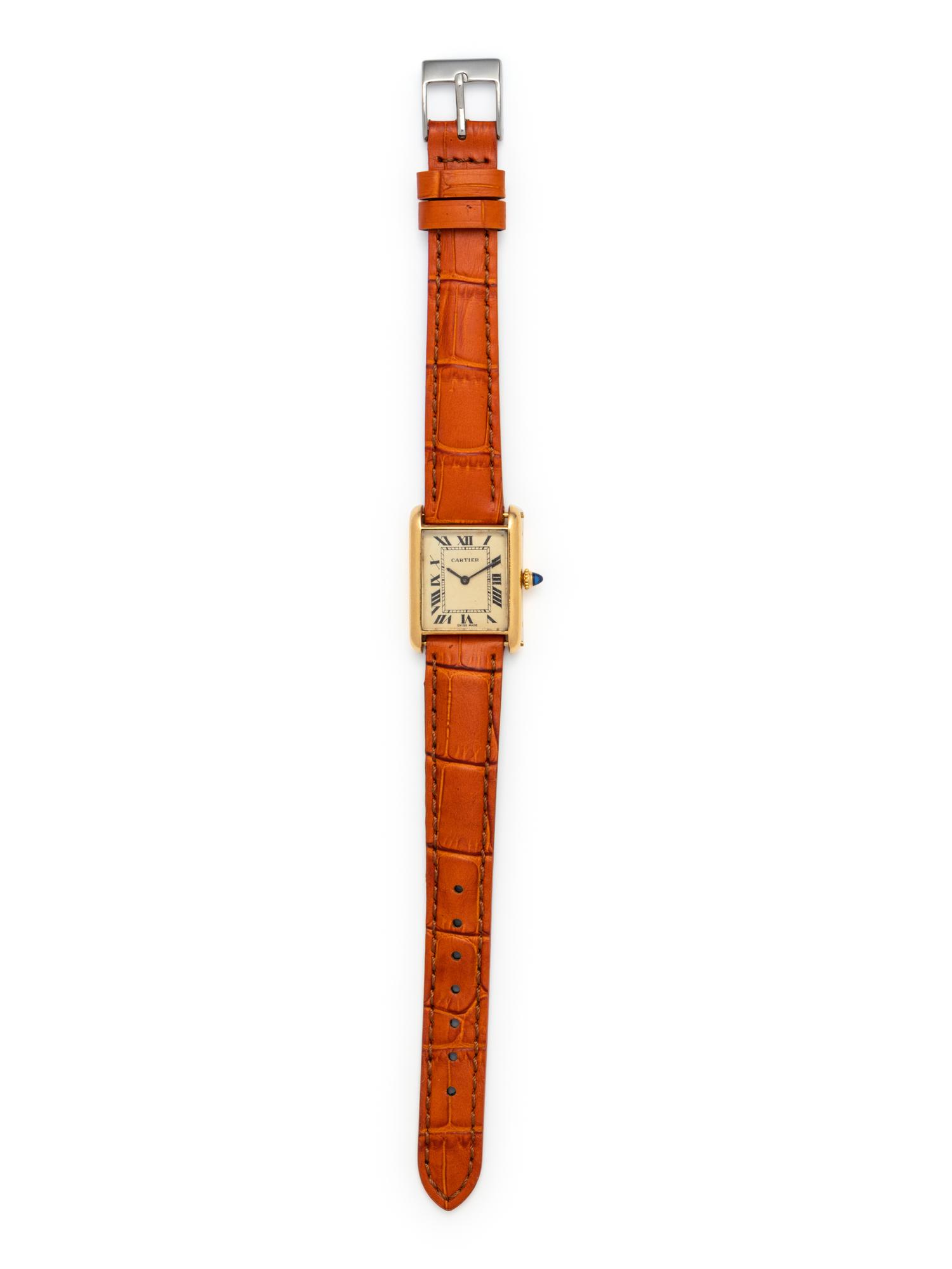 CARTIER, 18K YELLOW GOLD 'TANK' WRISTWATCH