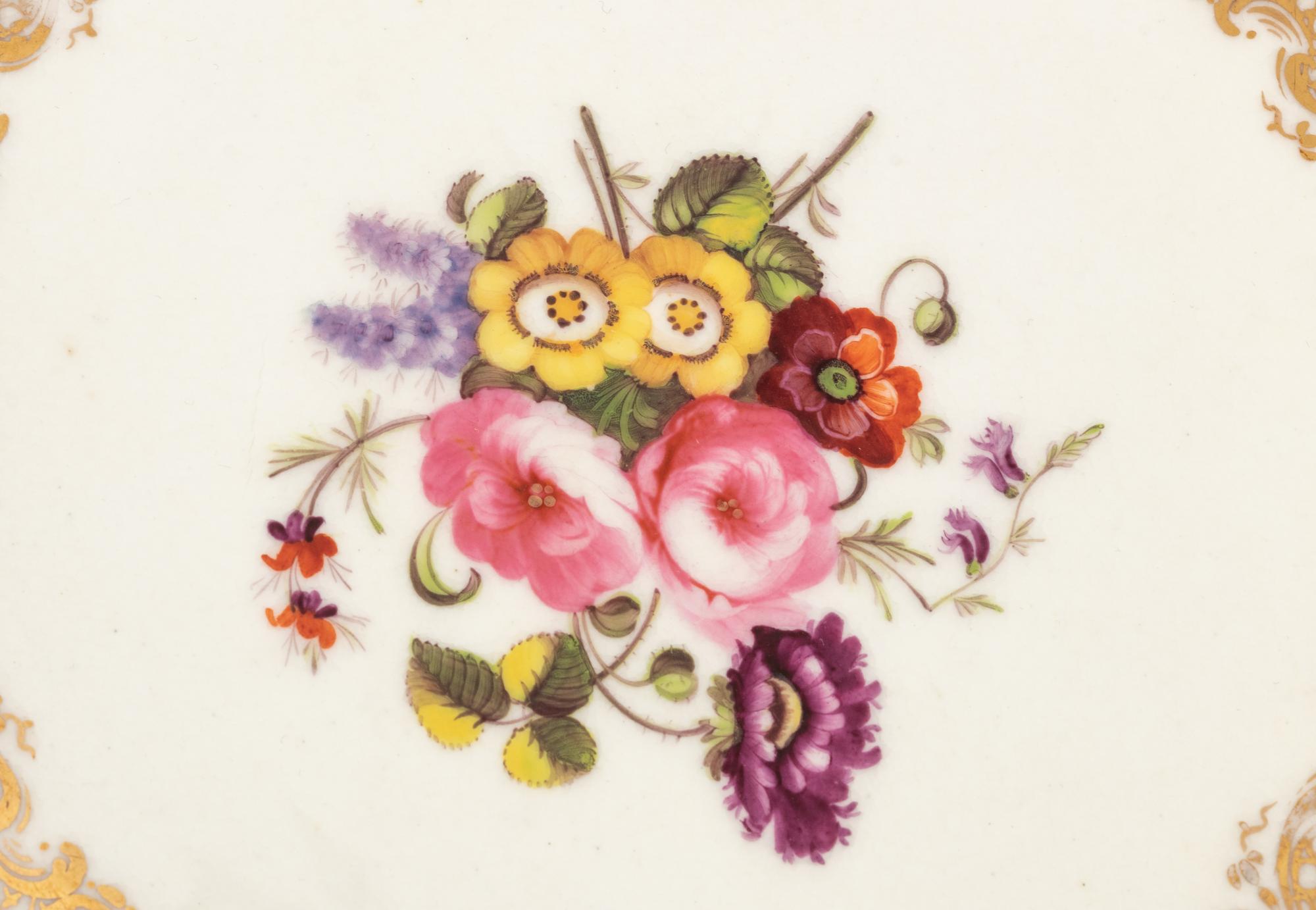 A Coalport Green-Ground Floral Porcelain Dessert Service