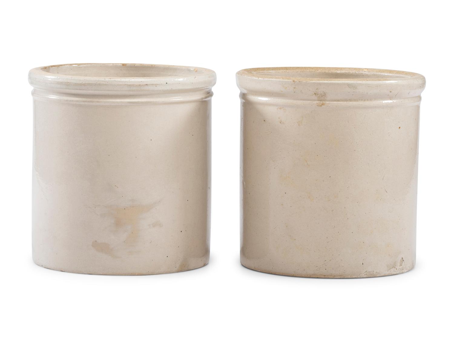 Two Redwing Stoneware Crocks
