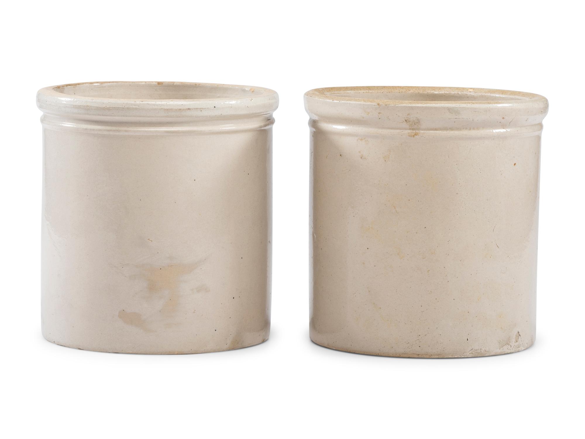 Two Redwing Stoneware Crocks