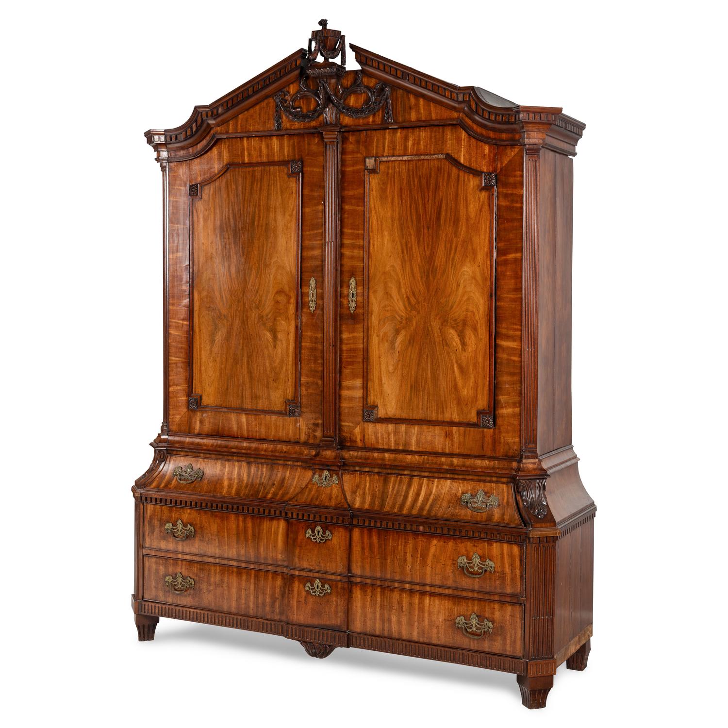 A Dutch Mahogany Linen Press