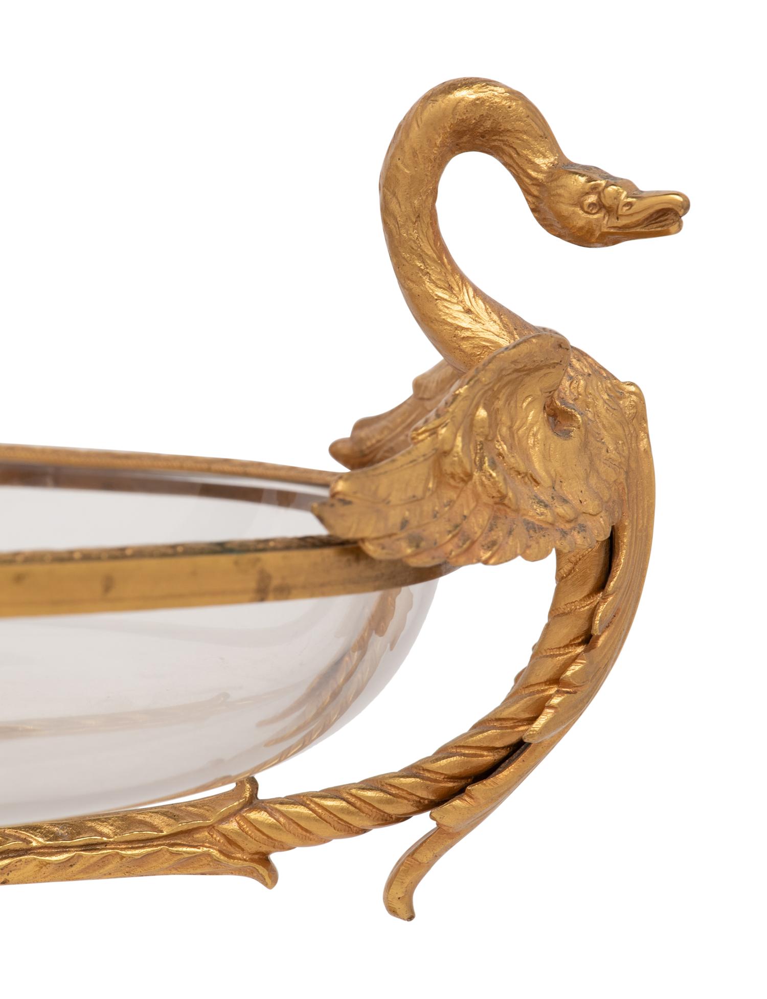 An Empire Style Cut Glass and Gilt Bronze Centerpiece