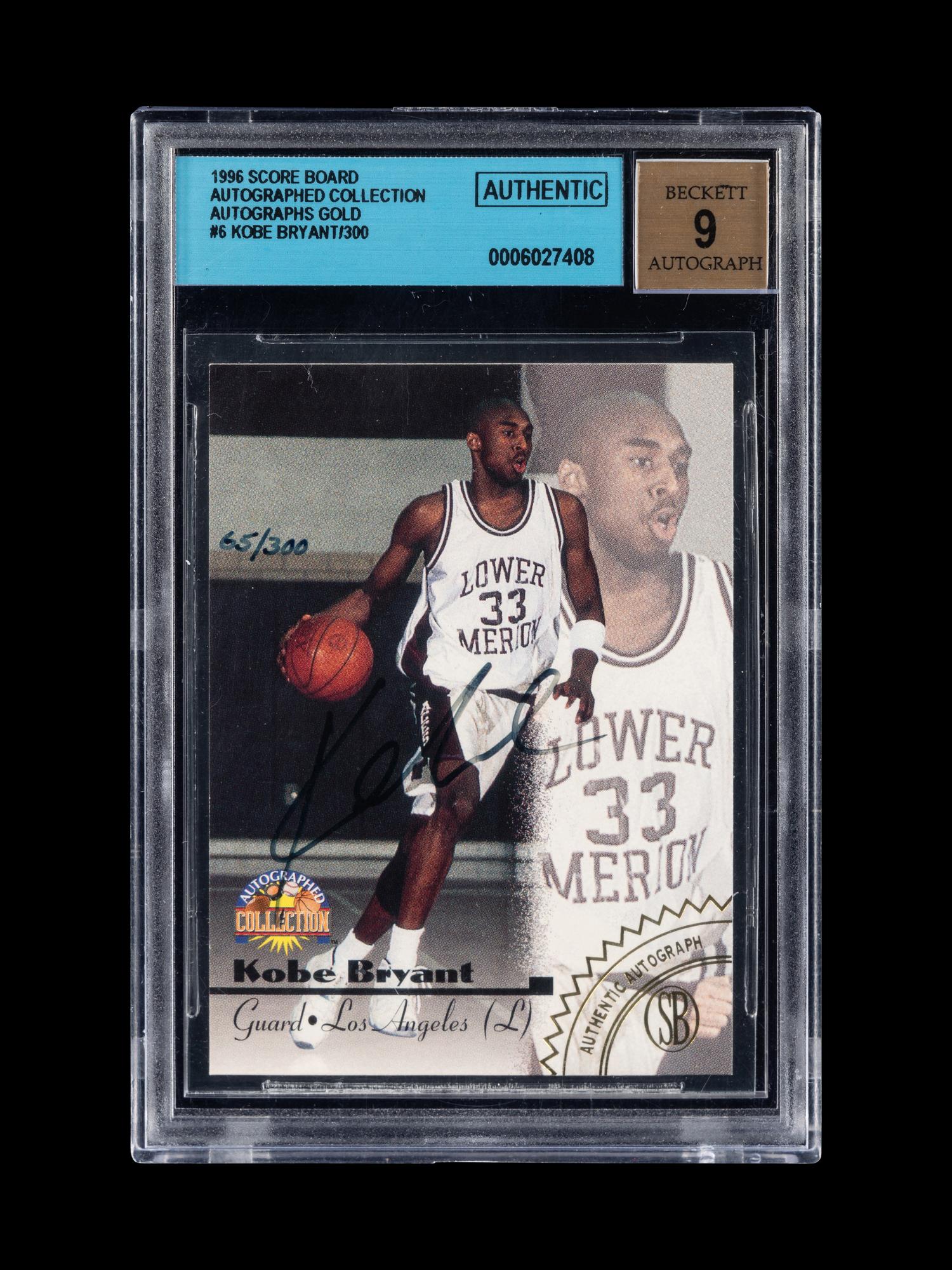 A 1996-97 Score Board Autographed Collection Autographs Gold Kobe Bryant Signed Rookie Basketball Card No. 6 (BGS Authentic, 9 Auto Grade),