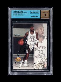 A 1996-97 Score Board Autographed Collection Autographs Gold Kobe Bryant Signed Rookie Basketball Card No. 6 (BGS Authentic, 9 Auto Grade),