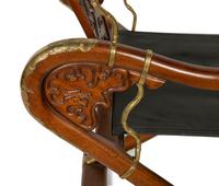 A Chinese Brass Mounted Yoke Back Armchair