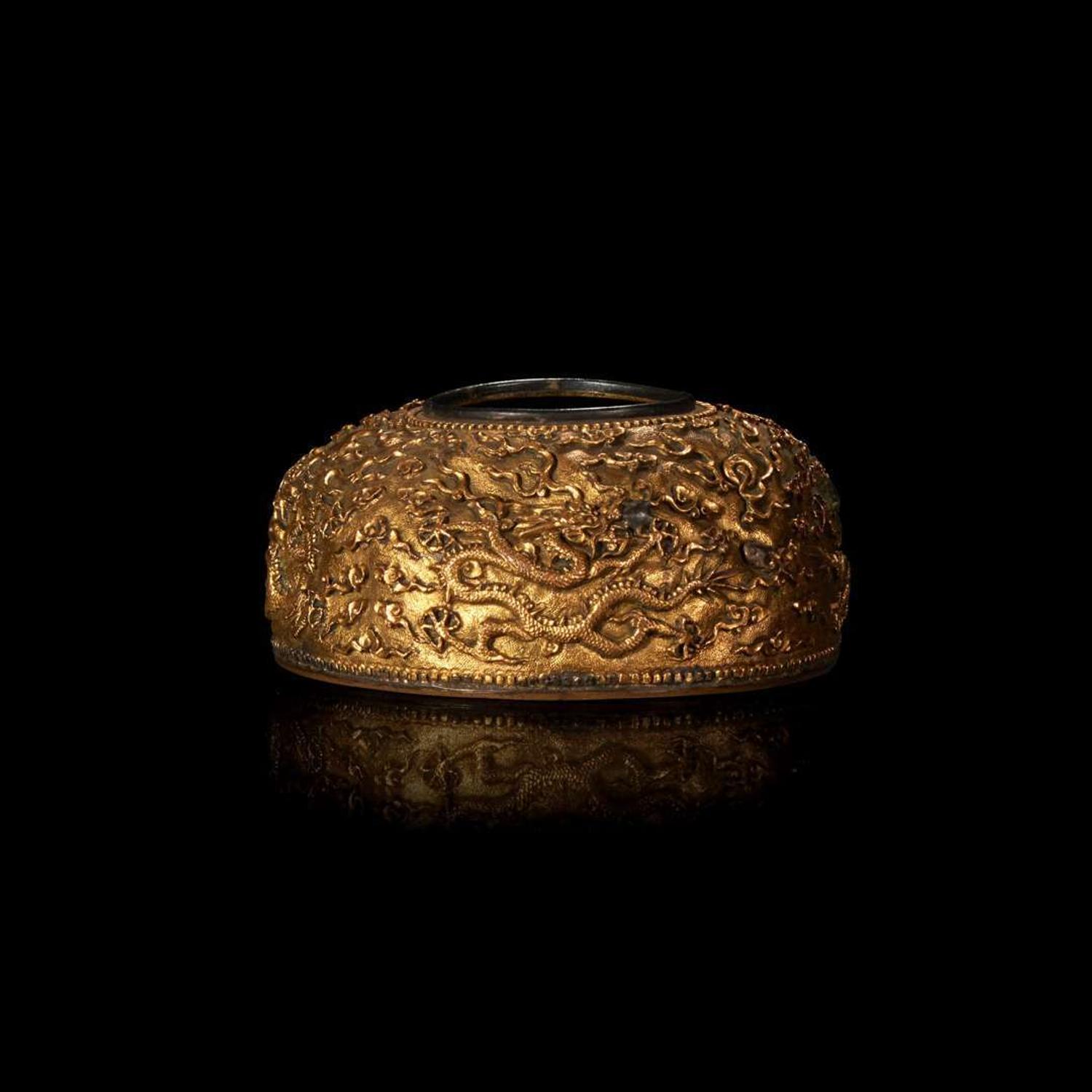 A small Chinese gilt copper alloy water coupe 铜鎏金小水盂 18th century or later ???????