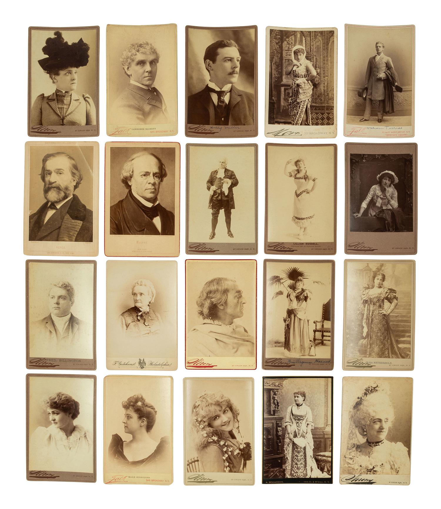 [EARLY PHOTOGRAPHY]. 75 CDVs & cabinet cards of 19th century actors & other personalities.