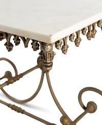 A French Steel and Marble Pastry Table