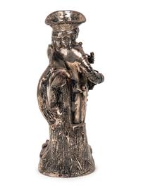 A Hanau Silver and Jewel-Inset "Hearty Good Fellow" Jug
