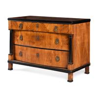 A Biedermeier Part-Ebonized Pearwood Commode