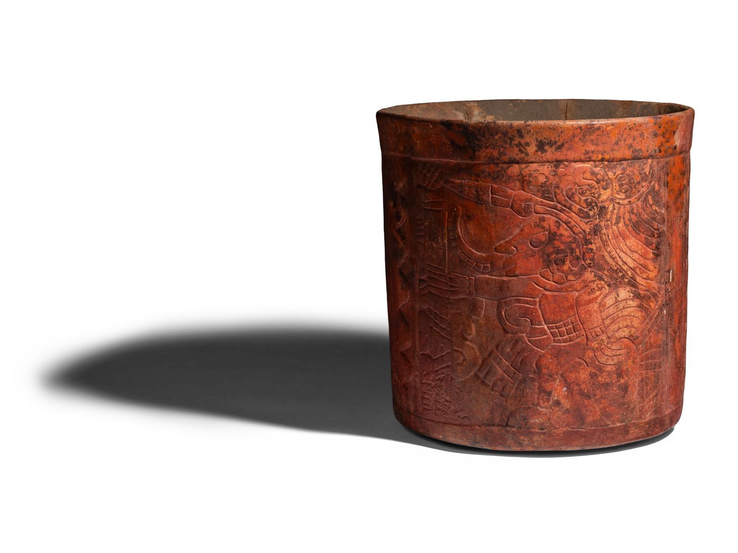A Maya Incised Cylinder Vessel