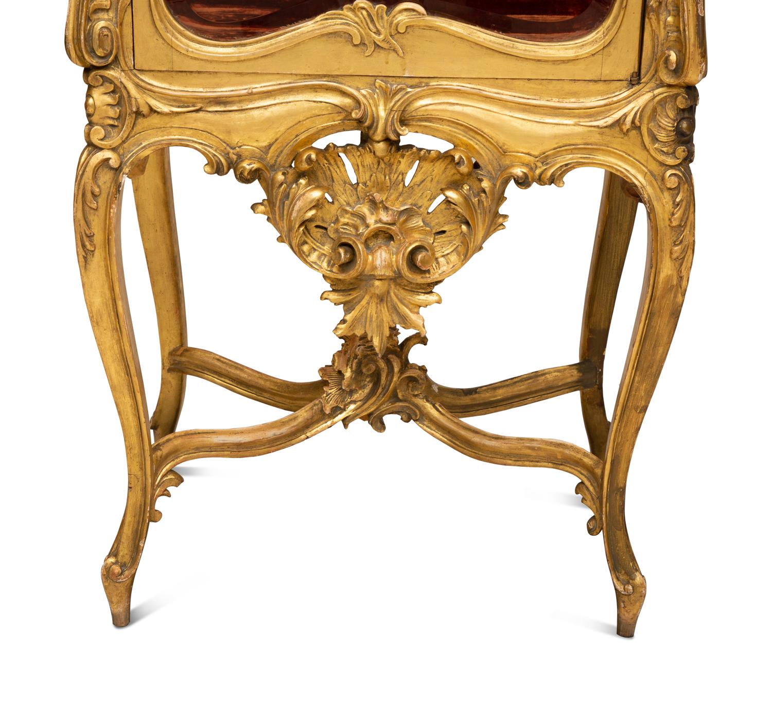 A Louis XV Style Carved Giltwood Vitrine — 19th/20th Century