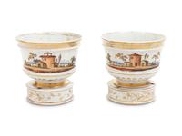 A Pair of Paris Porcelain Topographical Vases
