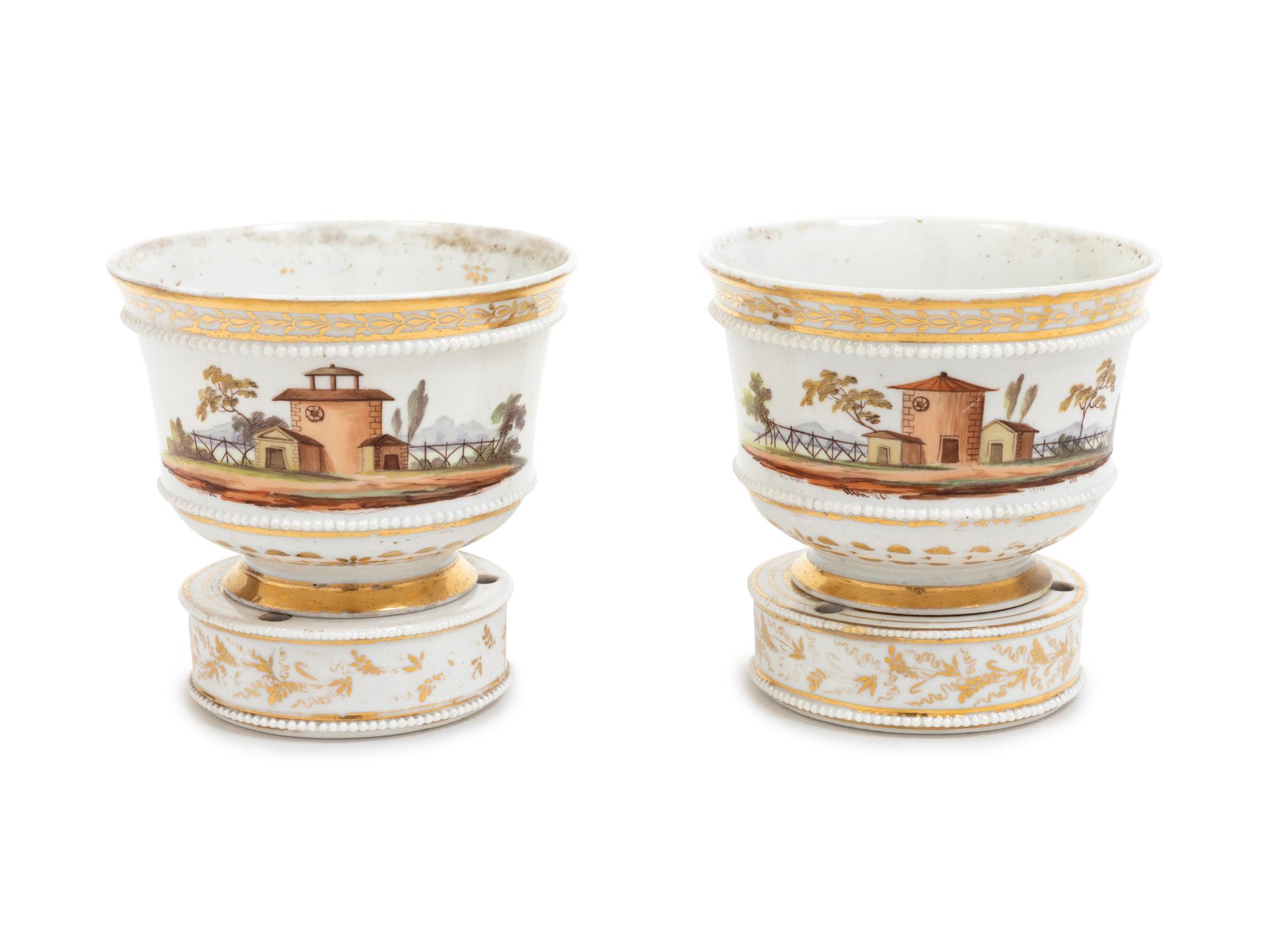 A Pair of Paris Porcelain Topographical Vases