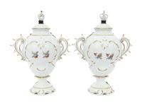 A Pair of German Porcelain Urns