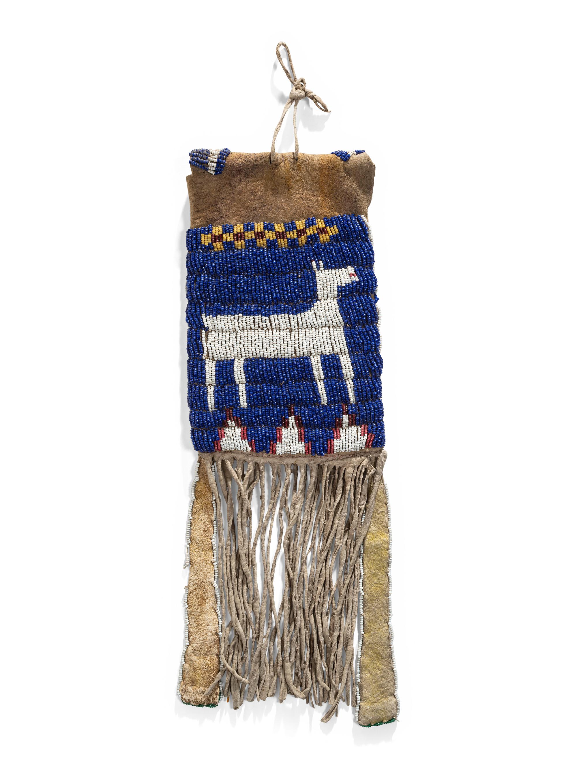 Ute Beaded Buffalo Hide Pouch