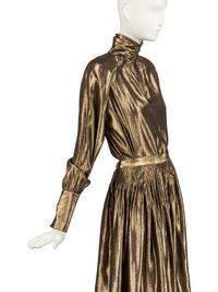Karl Lagerfeld for Chloé Gold Lamé Ensemble, 1980s