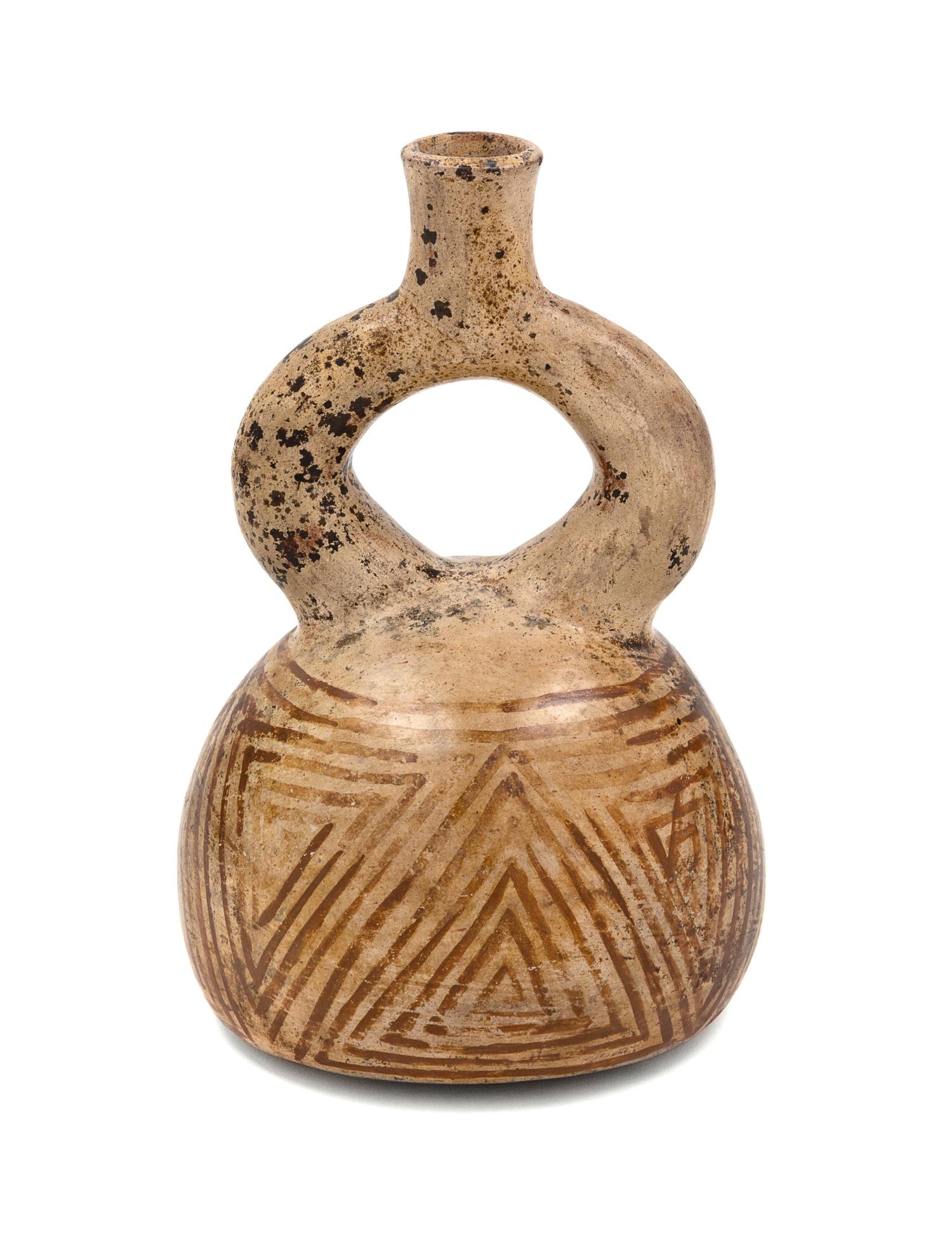A Mochica Pottery Stirrup Vessel