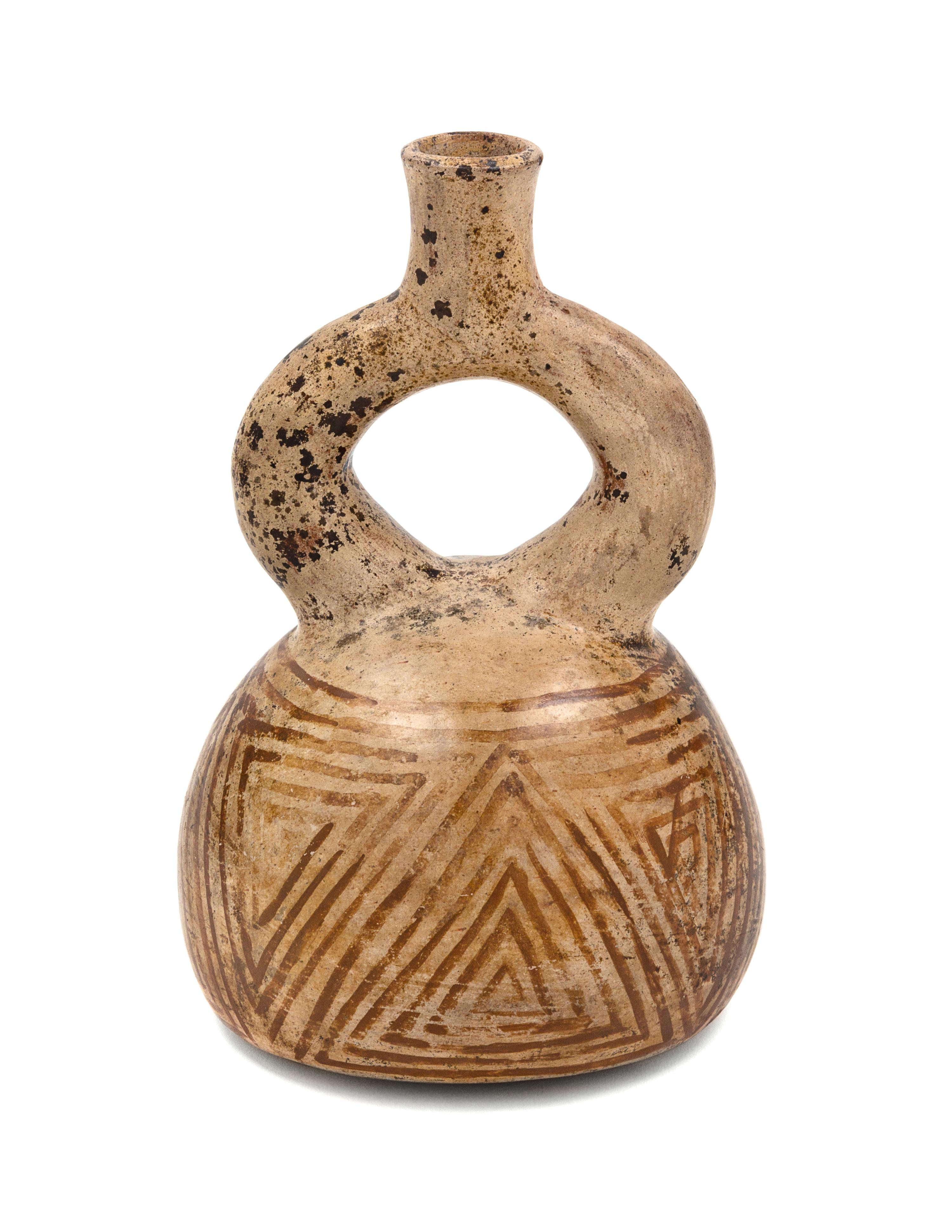 A Mochica Pottery Stirrup Vessel