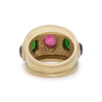COLLECTION OF YELLOW GOLD AND MULTIGEM JEWELRY