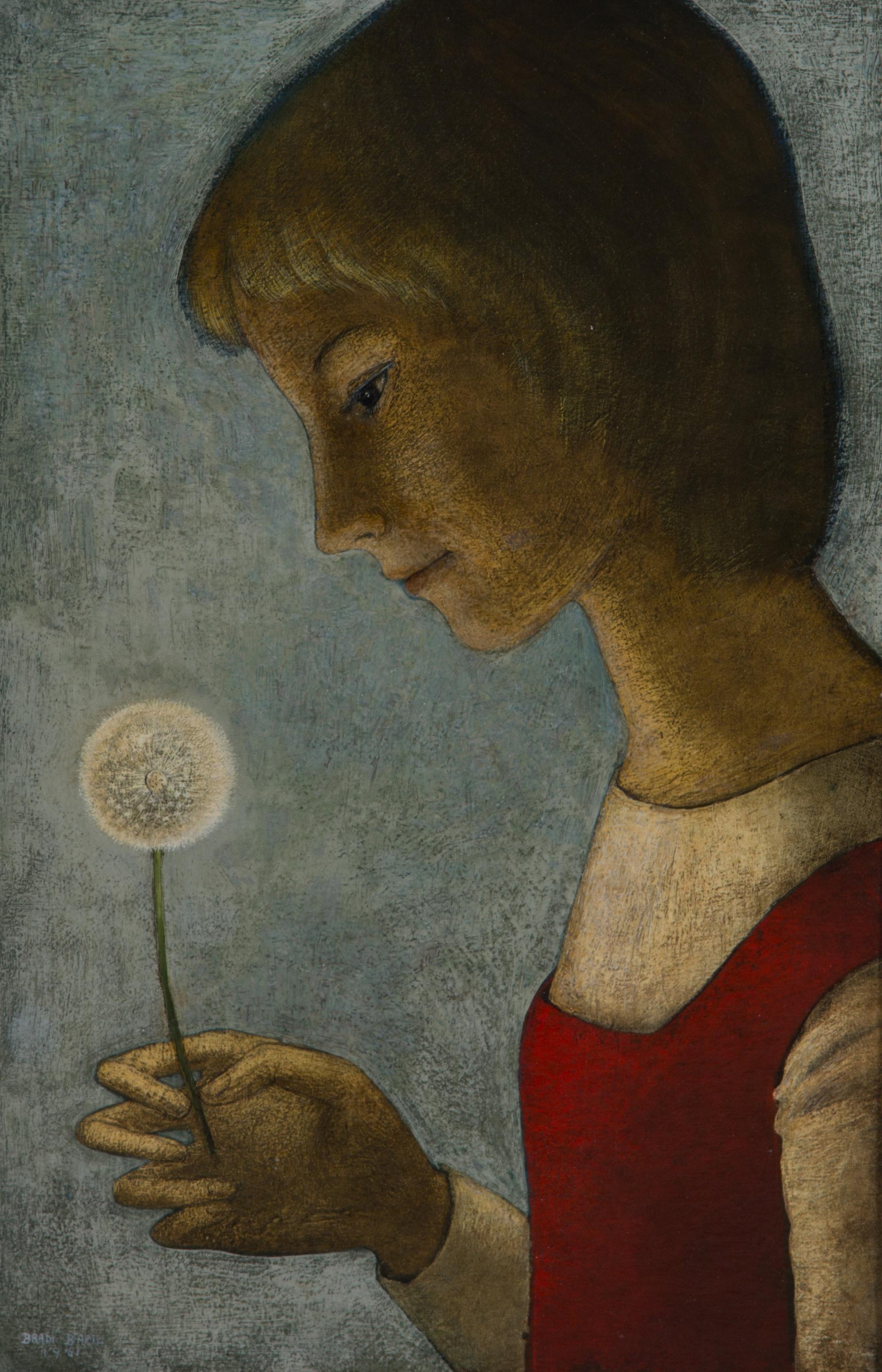 Bradi Barth, (French, 20th century), Young Girl with Dandelion, 1983