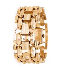 CANOE, RETRO, YELLOW GOLD BRACELET WATCH