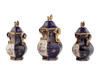 A Group of Three Mason's Ironstone Covered Jars