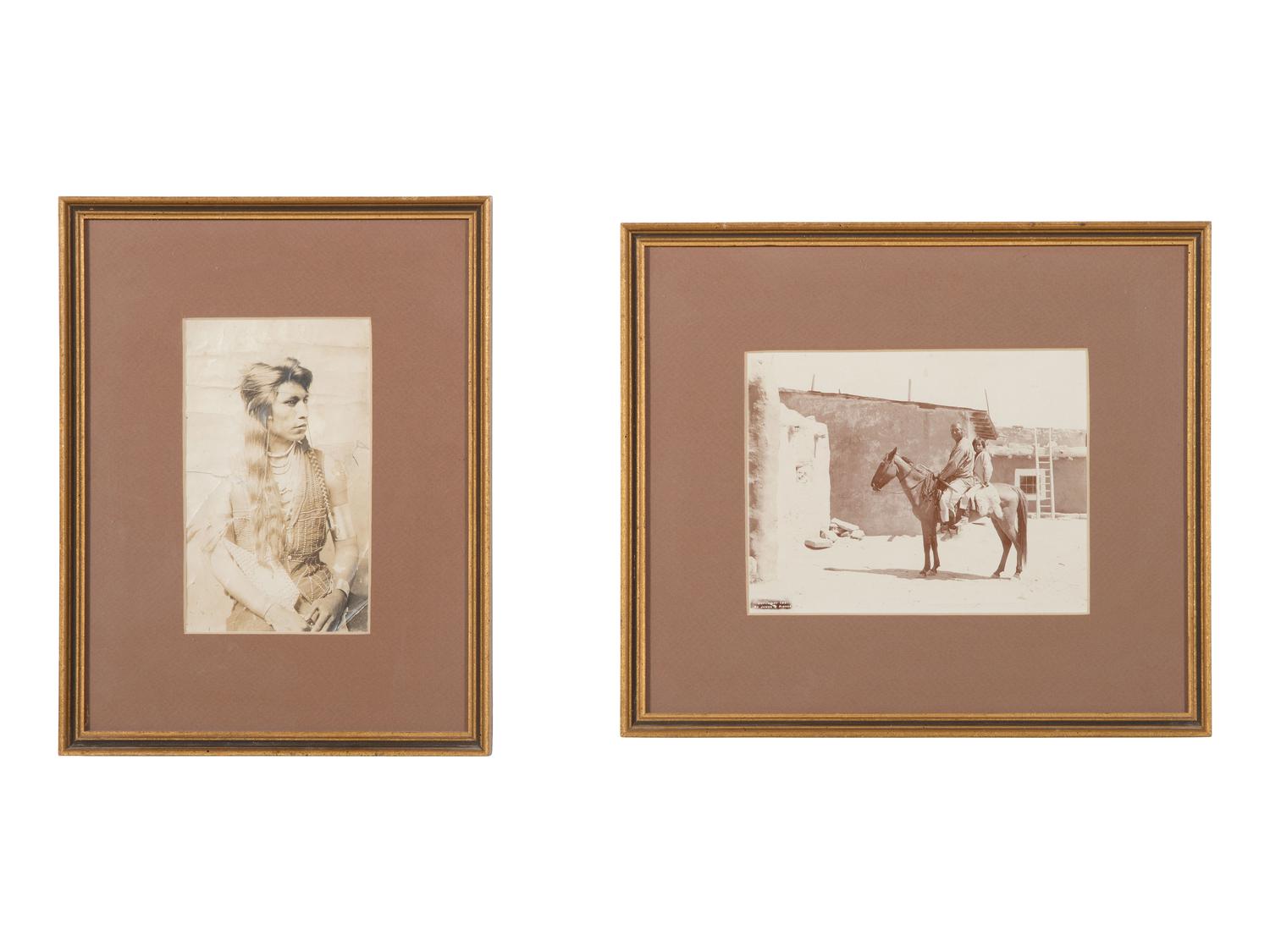[NATIVE AMERICANS]. 4 photographs of Native Americans, incl. Shoshone and Sioux subjects.