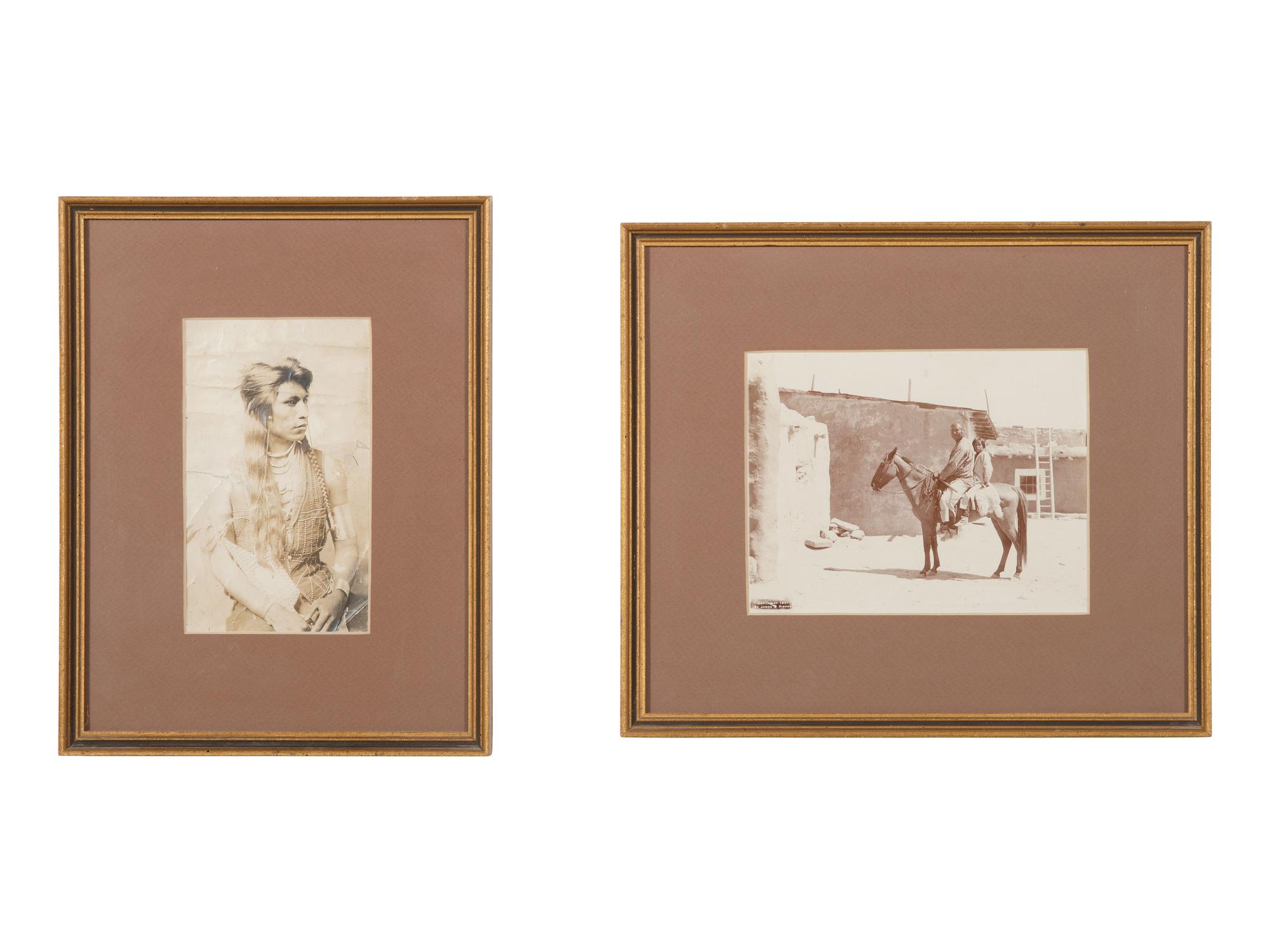 [NATIVE AMERICANS]. 4 photographs of Native Americans, incl. Shoshone and Sioux subjects.