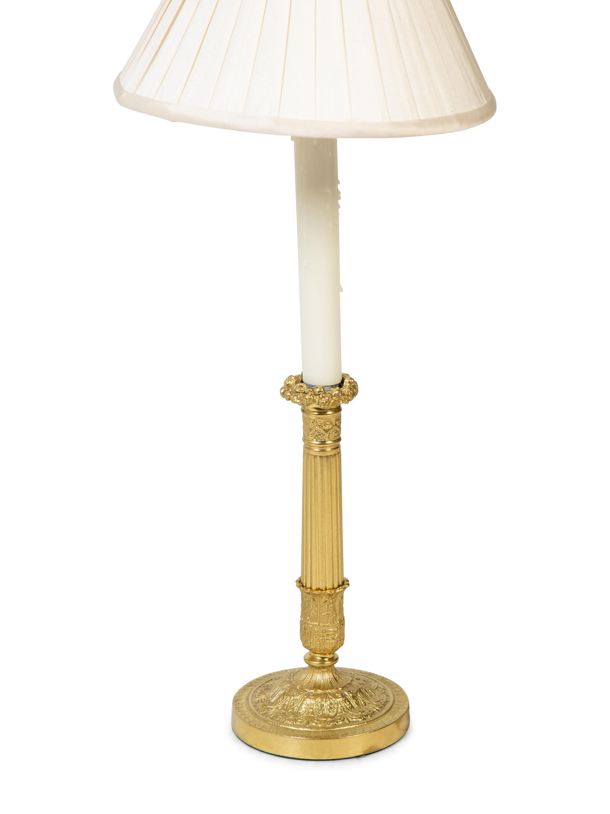 A Pair of Gilt Bronze Candle Lamps — 19TH/20TH CENTURY