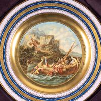 Four Framed Vienna Style Porcelain Cabinet Plates