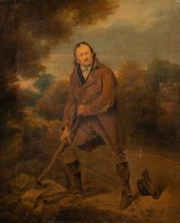 Manner of George Morland (British, 1763-1804) Untitled (The Stone Breaker) oil on canvas