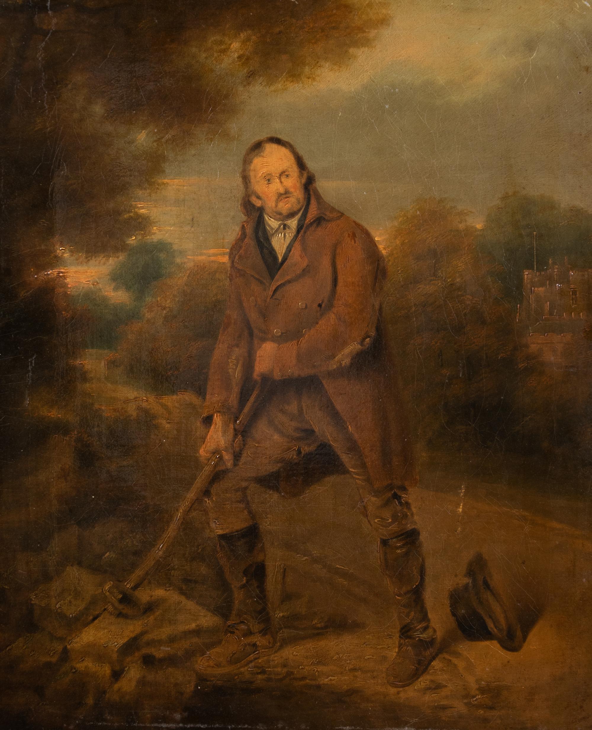 Manner of George Morland (British, 1763-1804) Untitled (The Stone Breaker) oil on canvas
