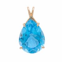 Blue Topaz and Yellow Gold Pendant