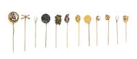 A Collection of Vintage Stickpins, 18.80 dwts.