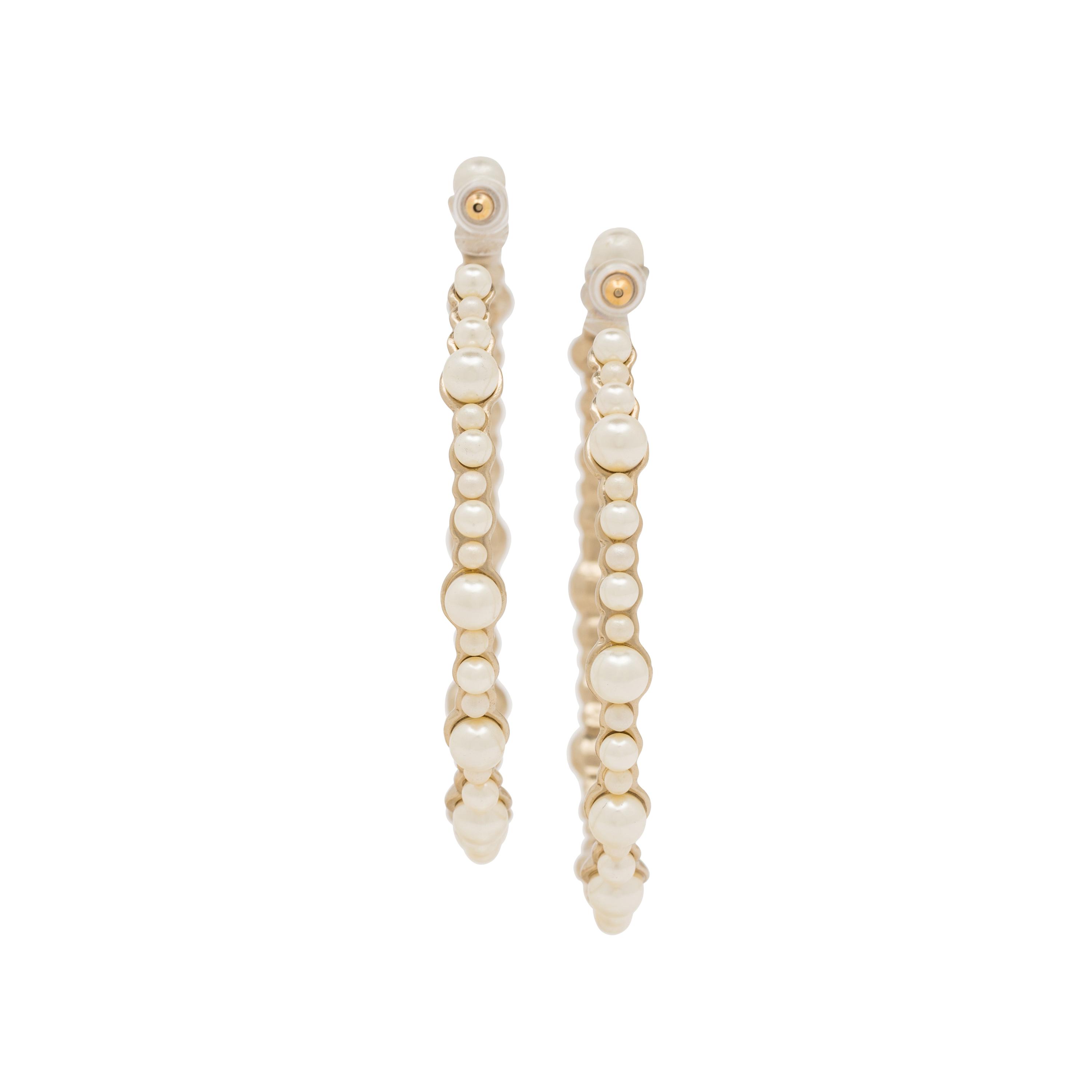 Chanel, Pearl Hoop Earrings