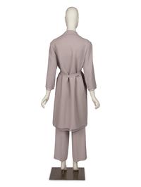 Chado Ralph Rucci Purple Wool Crepe Jacket and Pants, 2000s