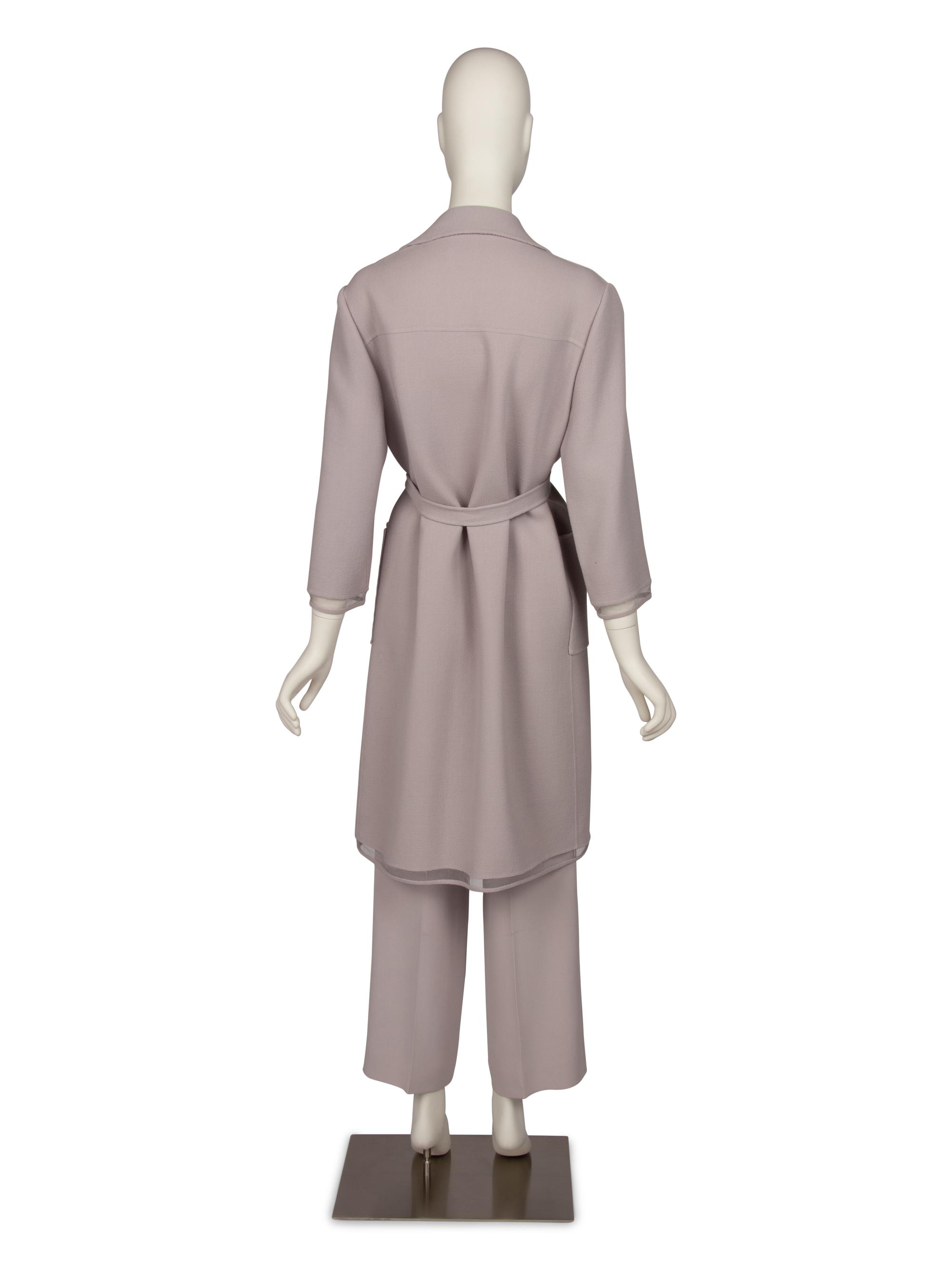 Chado Ralph Rucci Purple Wool Crepe Jacket and Pants, 2000s