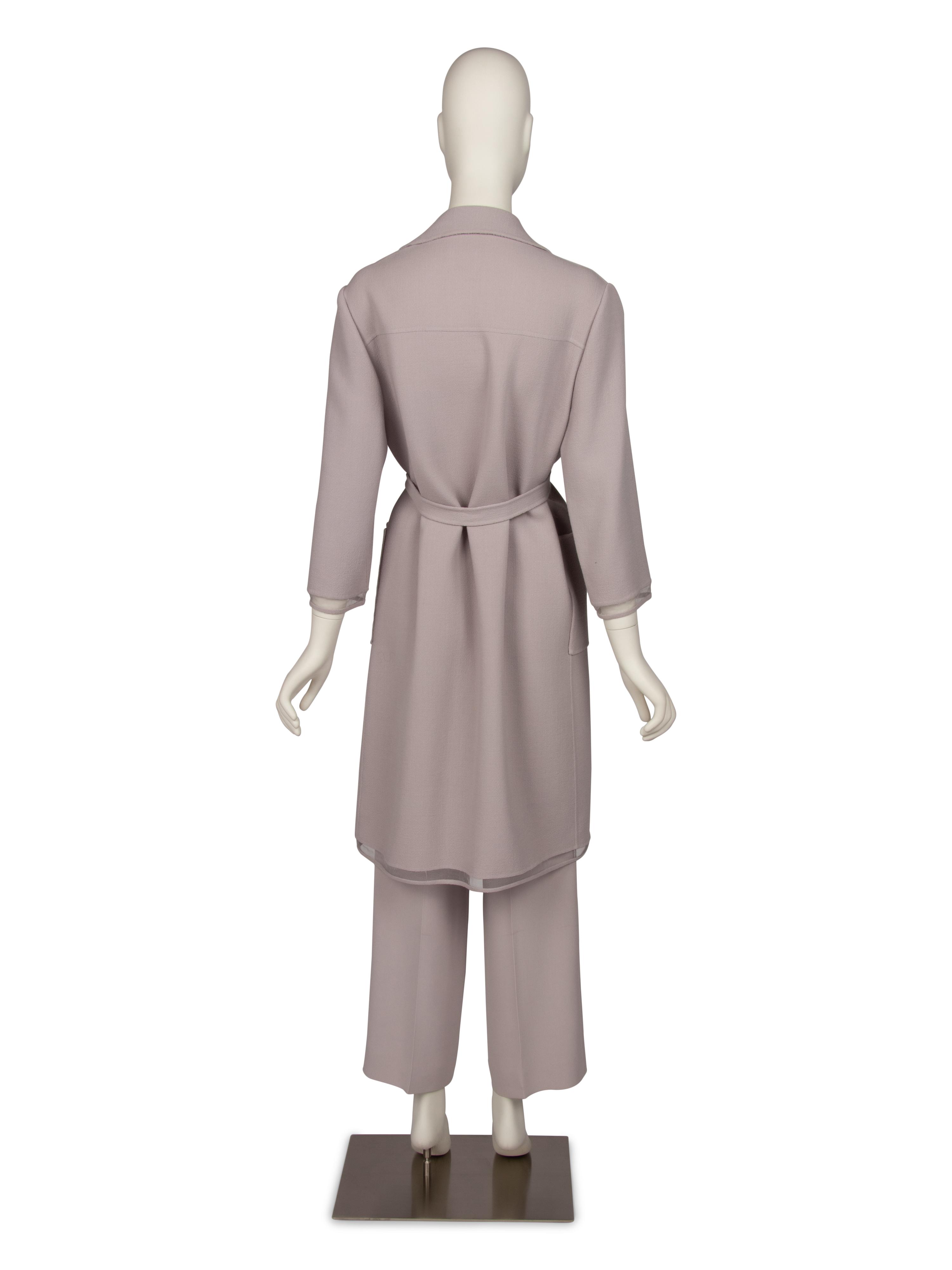 Chado Ralph Rucci Purple Wool Crepe Jacket and Pants, 2000s