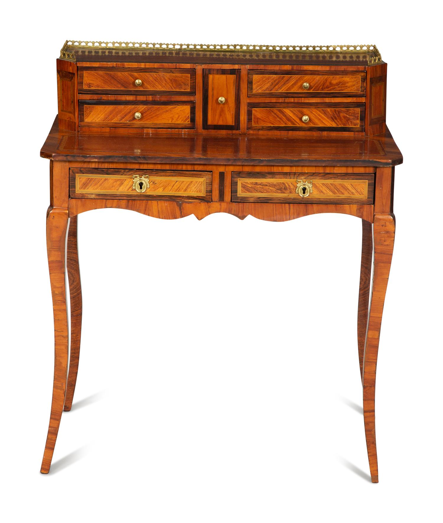 A Louis XV Style Kingwood and Tulipwood Writing Table