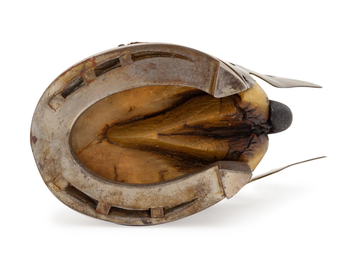A Victorian Bronze Mounted Hoof-Form Inkwell