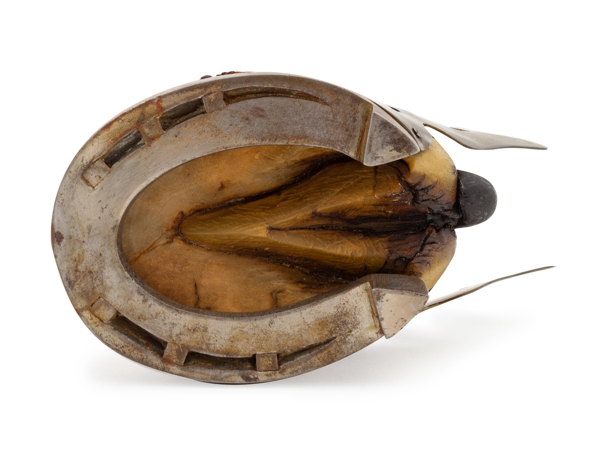 A Victorian Bronze Mounted Hoof-Form Inkwell