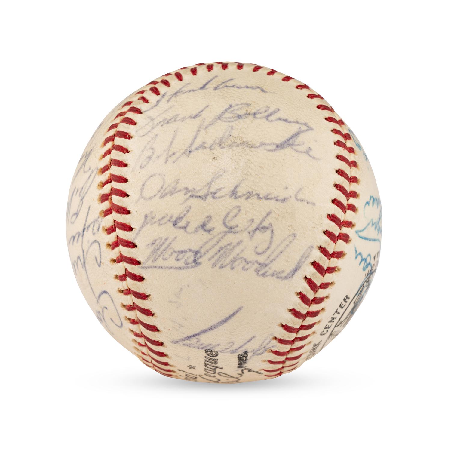 A 1964 Milwaukee Braves Team Signed Autograph Baseball Featuring Hank Aaron (Beckett Authentication Services Letter of Authenticity)